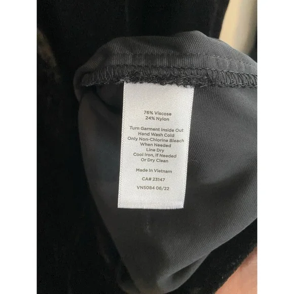 Talbots Black Velvet Popover Collared Shirt Dress Mini Whimsigoth S Quiet Luxury - Picture 5 of 8